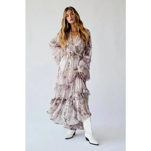 💕FREE PEOPLE💕 Lover to Lover Dress by Bali~ Bohemian Print Small NWOT